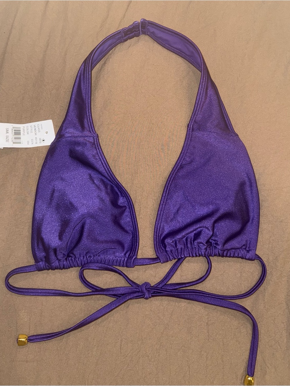 PacSun Shimmery Purple Halter Bikini Top